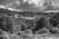 Glider landing in monochrome Royalty Free Stock Photo