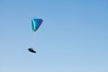 Glider pilot flying on glider. Skydiving flying. Parachute extreme sport