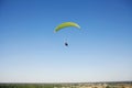 Glider pilot flying on glider. Skydiving flying. Parachute extreme sport