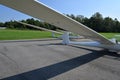 Glider planes wing and fuselage view detail