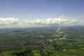 Glider soaring over English countryside. Royalty Free Stock Photo