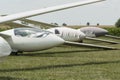 Gliders at green airfield Royalty Free Stock Photo