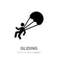 gliding parachutist icon in trendy design style. gliding parachutist icon isolated on white background. gliding parachutist vector