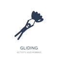 Gliding parachutist icon. Trendy flat vector Gliding parachutist