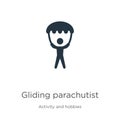 Gliding parachutist icon vector. Trendy flat gliding parachutist icon from activity and hobbies collection isolated on white