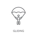 Gliding parachutist linear icon. Modern outline Gliding parachut