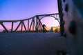 Glienicker Bridge in Berlin, colorful evening scenery Royalty Free Stock Photo