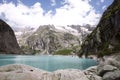 Glimer Lake, Glimersee by summer. Beautiful landscape in high mountains with turquoise water lake in swiss alps Royalty Free Stock Photo