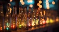 Glimmering Elixir: A Captivating Bokeh of Wine Bottles