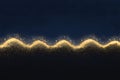 Glimmering golden wave on deep blue gradient, luxurious tone, right side space for text Royalty Free Stock Photo