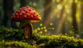 Glimmering Grove: The Secret Life of a Toadstool House Royalty Free Stock Photo