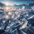 Glimmering Ice Shards A scatter of angular sharply defined ice Royalty Free Stock Photo