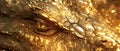 Glimmering Reptilian Skin Texture In Vivid Gold Hues With Dragonlike Scales