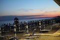 Glimpse of the bathing establishment immediately after sunset