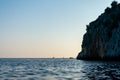Glimpse of Capo Palinuro at sunset Royalty Free Stock Photo