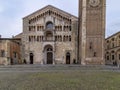 A glimpse of the cathedral of Parma, Italy, in a moment of tranquility Royalty Free Stock Photo