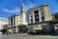 Glimpse of city downtown with crowd of tourists Turin Italy