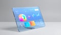 Futuristic UI on a Transparent Digital Tablet Royalty Free Stock Photo