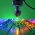 Precision Laser Crafting a Nanofiber Structure Royalty Free Stock Photo