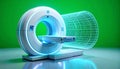 Futuristic MRI Scanner with Holographic Display Royalty Free Stock Photo