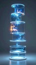 Futuristic Blue Glowing Energy Core Technology Royalty Free Stock Photo