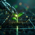 AI Nurturing Plant Growth in a Futuristic Smart Farm Royalty Free Stock Photo