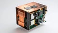 Advanced AI Processor with Custom Copper Cooling System Royalty Free Stock Photo
