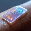 Glowing BioIntegrated Wearable Technology on Skin Royalty Free Stock Photo