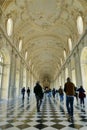 Glimpse of Great Gallery of historic Royal Savoy Palace at Venaria Reale Turin Italy