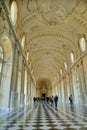 Glimpse of Great Gallery of historic Royal Savoy Palace at Venaria Reale Turin Italy