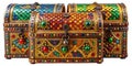A Glimpse into History An Exquisite Collection of Antique Treasure Chests Documented with Precision for Historical Royalty Free Stock Photo