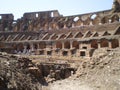 Glimpse of the interior of the ruins of the colosseum rome italy Royalty Free Stock Photo