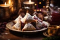 A glimpse into a joyful Purim feast, complete with 'Hamantaschen' and traditional delights, gracing a