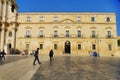 Glimpse of picturesque narrow alleys and aulic squares of mediterranean destination Ortigia Syracuse Italy Royalty Free Stock Photo