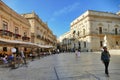 Glimpse of picturesque narrow alleys and aulic squares of mediterranean destination Ortigia Syracuse Italy Royalty Free Stock Photo