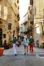 Glimpse of picturesque narrow alleys and aulic squares of mediterranean destination Ortigia Syracuse Italy Royalty Free Stock Photo