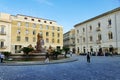 Glimpse of picturesque narrow alleys and aulic squares of mediterranean destination Ortigia Syracuse Italy Royalty Free Stock Photo