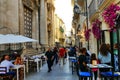 Glimpse of picturesque narrow alleys and aulic squares of mediterranean destination Ortigia Syracuse Italy Royalty Free Stock Photo