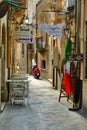 Glimpse of picturesque narrow alleys and aulic squares of mediterranean destination Ortigia Syracuse Italy Royalty Free Stock Photo