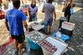 Glimpse of the picturesque open-air fish market Catania Italy