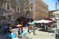 Glimpse of the picturesque open-air fish market Catania Italy