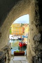 Glimpse of a seaside village