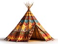 A Glimpse into the Spiritual Heart of Native American Culture A Stunning Visualization of a Traditional Teepee Interior Royalty Free Stock Photo