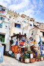 A glimpse of the traditional buildings of the fishing village on the island of Procida in Italy. Digital painting