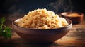 glisten bowl of cooked brown rice