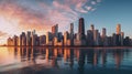 Glistening chicago cityscape