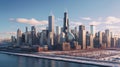 Glistening chicago cityscape