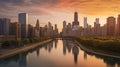 Glistening chicago cityscape Royalty Free Stock Photo