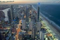 Glistening city lights of the Gold Coast at Surfers Paradise. Royalty Free Stock Photo