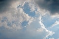 GLISTENING CLOUDS IN BLUE SKY Royalty Free Stock Photo